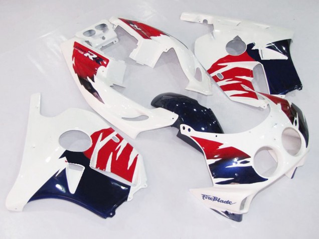 1990-1998 Blanc Rouge & Bleu CBR250RR Carénage Moto 1990-1998 Blanc Rouge & Bleu CBR250RR Carénage Moto