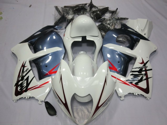 1997-2007 Blanc & Bleu Poussiéreux GSXR 1300 Carénage Moto 1997-2007 Blanc & Bleu Poussiéreux GSXR 1300 Carénage Moto