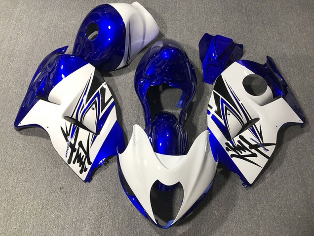 1997-2007 Blanc Brillant & Bleu GSXR 1300 Carénage Moto 1997-2007 Blanc Brillant & Bleu GSXR 1300 Carénage Moto