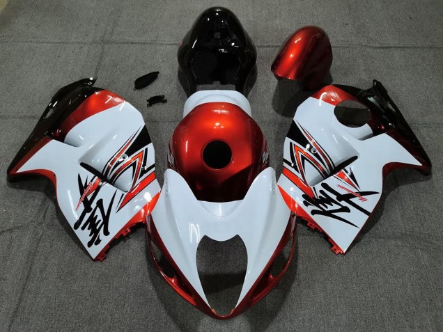 1997-2007 Blanc Brillant & Orange GSXR 1300 Carénage Moto 1997-2007 Blanc Brillant & Orange GSXR 1300 Carénage Moto