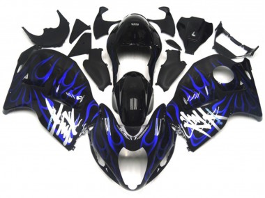 1997-2007 Noir Avec Bleu Profond Flamme GSXR 1300 Carénage Moto
