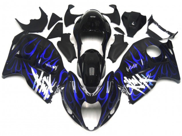 1997-2007 Noir Avec Bleu Profond Flamme GSXR 1300 Carénage Moto 1997-2007 Noir Avec Bleu Profond Flamme GSXR 1300 Carénage Moto