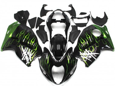 1997-2007 Noir Avec Vert Foncé Flamme GSXR 1300 Carénage Moto