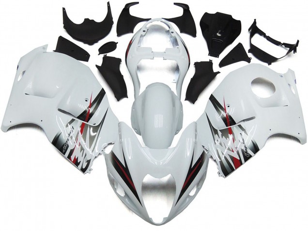 1997-2007 Style Blanc Brillant & Argent GSXR 1300 Carénage Moto 1997-2007 Style Blanc Brillant & Argent GSXR 1300 Carénage Moto