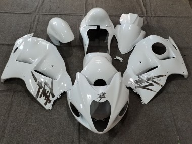 1997-2007 Style Blanc Brillant OEM Avec Décalcomanies Argentées GSXR 1300 Carénage Moto