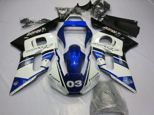 1998-2002 Bleu Blanc 03 R6 Carénage Moto 1998-2002 Bleu Blanc 03 R6 Carénage Moto