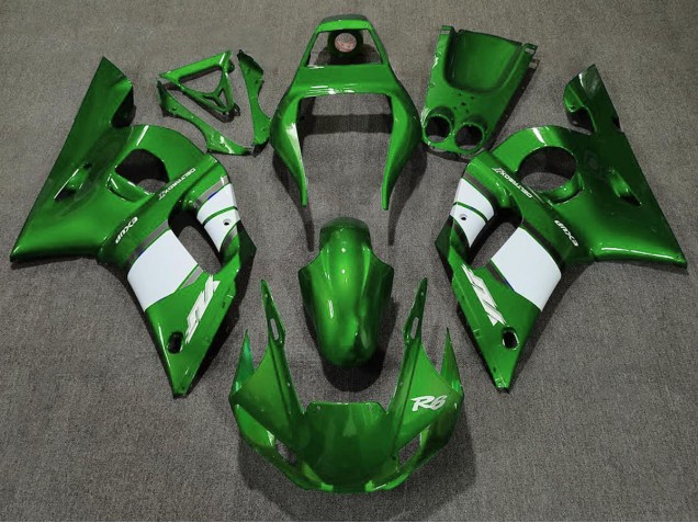 1998-2002 Vert Foncé & Blanc R6 Carénage Moto 1998-2002 Vert Foncé & Blanc R6 Carénage Moto