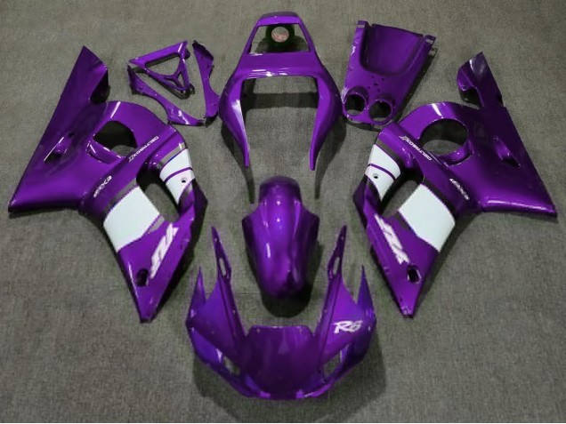 1998-2002 Violet Profond & Blanc R6 Carénage Moto 1998-2002 Violet Profond & Blanc R6 Carénage Moto