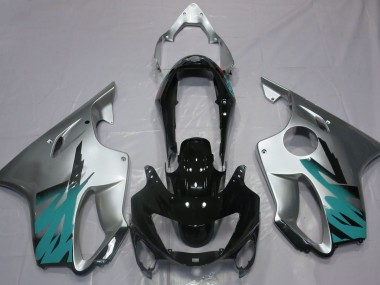 1999-2000 Argent Brillant & Bleu Sarcelle CBR600 F4 Carénage Moto