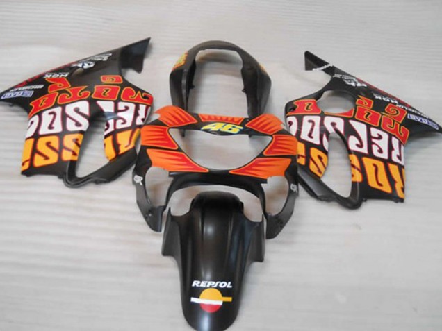 1999-2000 Orange Mat Noir & Rouge CBR600 F4 Carénage Moto 1999-2000 Orange Mat Noir & Rouge CBR600 F4 Carénage Moto