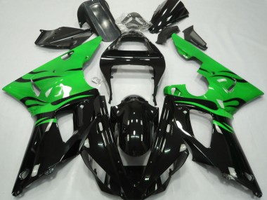 2000-2001 Noir Flamme & Vert R1 Carénage Moto
