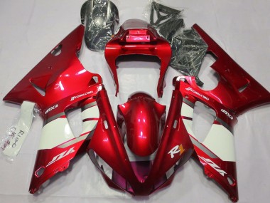 2000-2001 Rouge Feu & Blanc R1 Carénage Moto