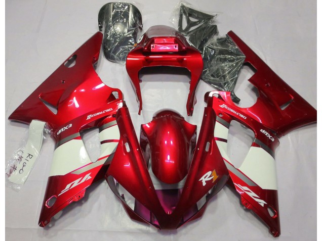 2000-2001 Rouge Feu & Blanc R1 Carénage Moto 2000-2001 Rouge Feu & Blanc R1 Carénage Moto