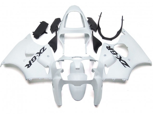 2000-2002 Blanc Brillant Uni Avec Logo ZX6R Carénage Moto 2000-2002 Blanc Brillant Uni Avec Logo ZX6R Carénage Moto