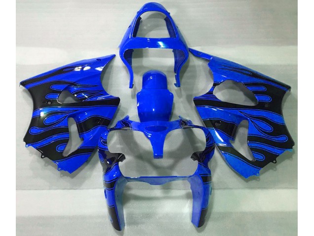 2000-2002 Bleu & Noir Flamme ZX6R Carénage Moto 2000-2002 Bleu & Noir Flamme ZX6R Carénage Moto