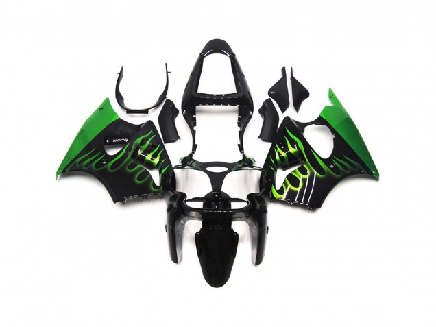 2000-2002 Vert Brillant Flamme Uni ZX6R Carénage Moto 2000-2002 Vert Brillant Flamme Uni ZX6R Carénage Moto