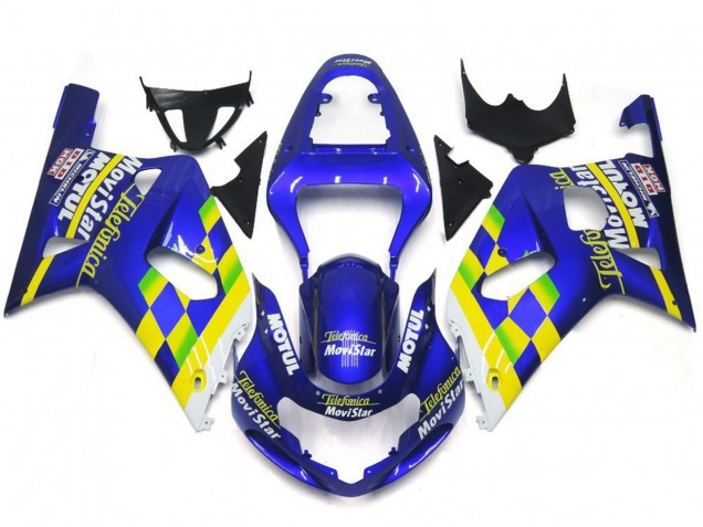 2001-2003 Movistar Bleu Brillant GSXR 600-750 Carénage Moto 2001-2003 Movistar Bleu Brillant GSXR 600-750 Carénage Moto