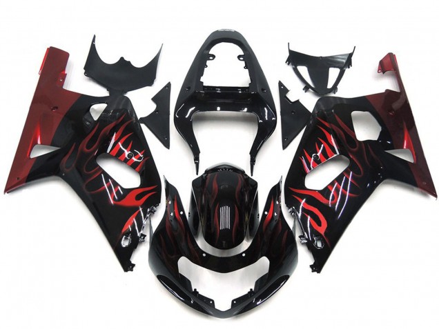 2001-2003 Rosso Vibrante Fiamma GSXR 600-750 Carénage Moto 2001-2003 Rosso Vibrante Fiamma GSXR 600-750 Carénage Moto