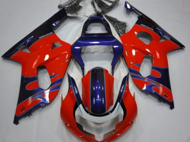 2001-2003 Rouge Brillant & Bleu GSXR 600-750 Carénage Moto