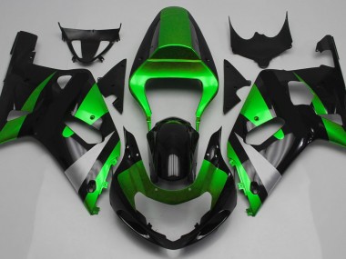 2001-2003 Vert Brillant & Noir GSXR 600-750 Carénage Moto