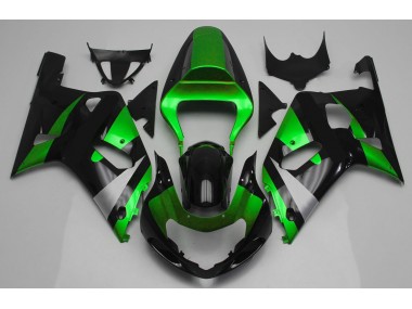 2001-2003 Vert Brillant & Noir GSXR 600-750 Carénage Moto