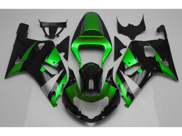2001-2003 Vert Brillant & Noir GSXR 600-750 Carénage Moto 2001-2003 Vert Brillant & Noir GSXR 600-750 Carénage Moto
