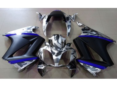 2002-2012 Gris Camouflage & Bleu VFR800 Carénage Moto