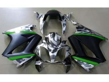2002-2012 Gris Camouflage & Vert VFR800 Carénage Moto