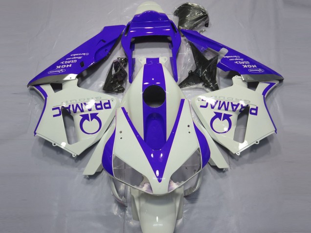 2003-2004 Blanc Brillant & Bleu Pramac CBR600RR Carénage Moto 2003-2004 Blanc Brillant & Bleu Pramac CBR600RR Carénage Moto