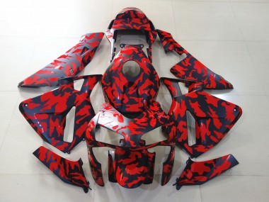 2003-2004 Noir Mat & Rouge Camo CBR600RR Carénage Moto