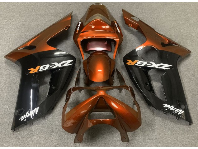 2003-2004 Orange Brillant & Noir ZX6R Carénage Moto 2003-2004 Orange Brillant & Noir ZX6R Carénage Moto