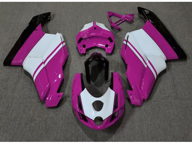 2003-2004 Rose Brillant & Blanc Ducati 749 999 Carénage Moto 2003-2004 Rose Brillant & Blanc Ducati 749 999 Carénage Moto