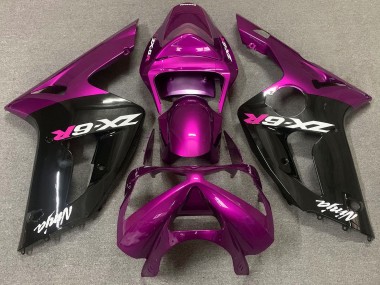 2003-2004 Rose Brillant & Noir ZX6R Carénage Moto