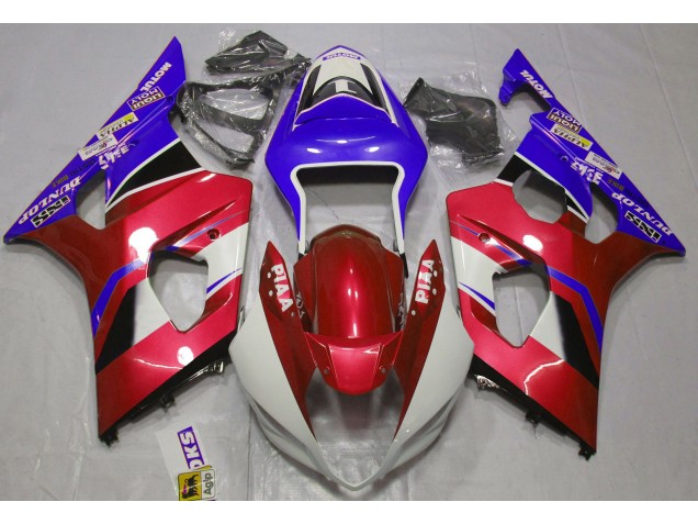 2003-2004 Rouge Bonbon Brillant & Bleu GSXR 1000 Carénage Moto 2003-2004 Rouge Bonbon Brillant & Bleu GSXR 1000 Carénage Moto