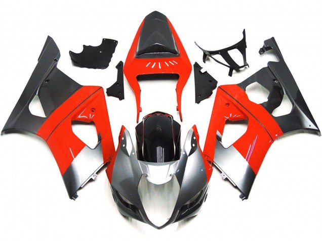 2003-2004 Rouge Uni & Argent GSXR 1000 Carénage Moto 2003-2004 Rouge Uni & Argent GSXR 1000 Carénage Moto