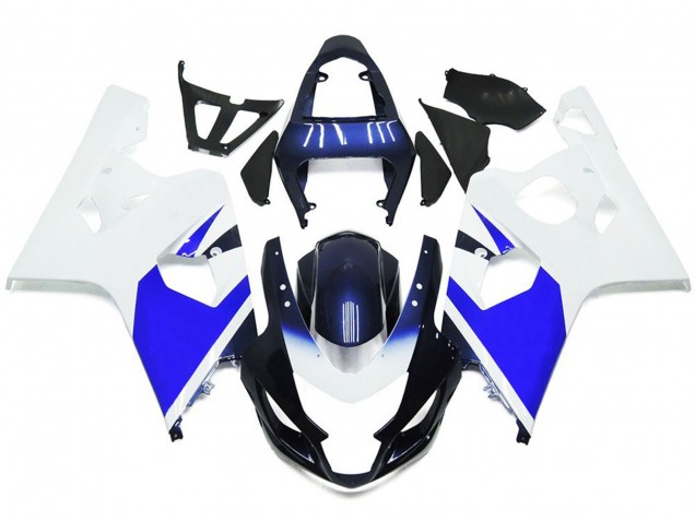 2004-2005 Blanc & Bleu Vif GSXR 600-750 Carénage Moto 2004-2005 Blanc & Bleu Vif GSXR 600-750 Carénage Moto