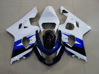 2004-2005 Blanc Brillant & Bleu Profond GSXR 600-750 Carénage Moto