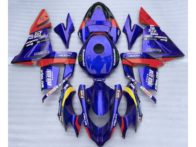 2004-2005 Bleu & Rouge Trickstar ZX10R Carénage Moto 2004-2005 Bleu & Rouge Trickstar ZX10R Carénage Moto