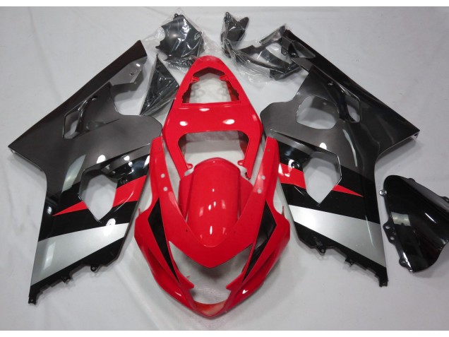 2004-2005 Brillant Rouge & Argent GSXR 600-750 Carénage Moto 2004-2005 Brillant Rouge & Argent GSXR 600-750 Carénage Moto