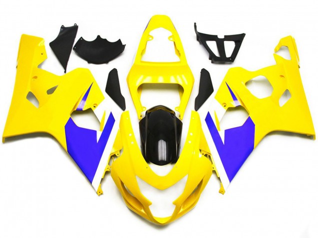 2004-2005 Jaune Brillant & Bleu Vif Personnalisé GSXR 600-750 Carénage Moto 2004-2005 Jaune Brillant & Bleu Vif Personnalisé GSXR 600-750 Carénage Moto
