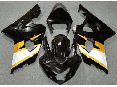 2004-2005 Noir Brillant & Jaune GSXR 600-750 Carénage Moto