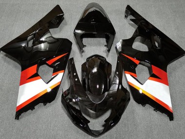 2004-2005 Noir Brillant & Orange GSXR 600-750 Carénage Moto