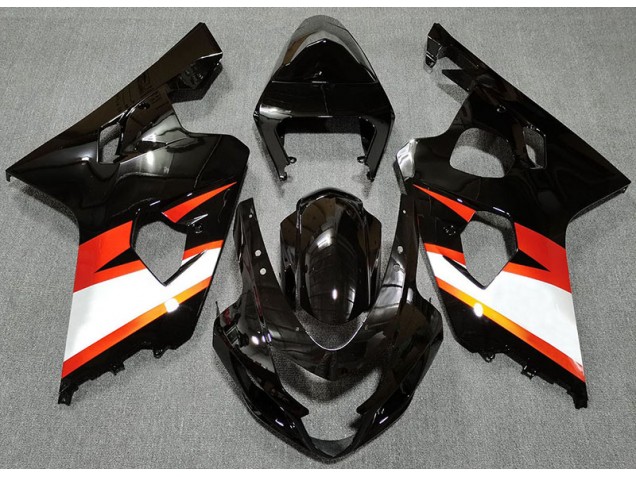 2004-2005 Noir Brillant & Orange GSXR 600-750 Carénage Moto 2004-2005 Noir Brillant & Orange GSXR 600-750 Carénage Moto