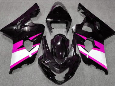 2004-2005 Noir Brillant & Rose GSXR 600-750 Carénage Moto