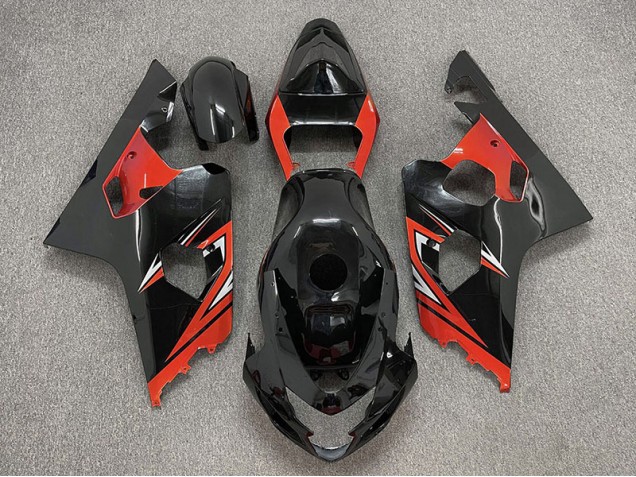 2004-2005 Noir Brillant & Rouge GSXR 600-750 Carénage Moto 2004-2005 Noir Brillant & Rouge GSXR 600-750 Carénage Moto