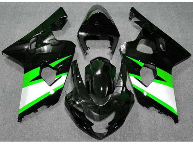 2004-2005 Noir Brillant & Vert GSXR 600-750 Carénage Moto