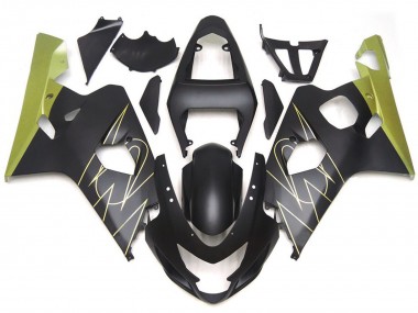 2004-2005 Noir Mat & Or Corona Personnalisé GSXR 600-750 Carénage Moto