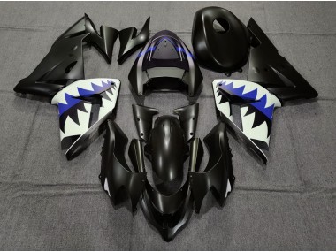 2004-2005 Requin Noir Mat & Bleu Foncé ZX10R Carénage Moto