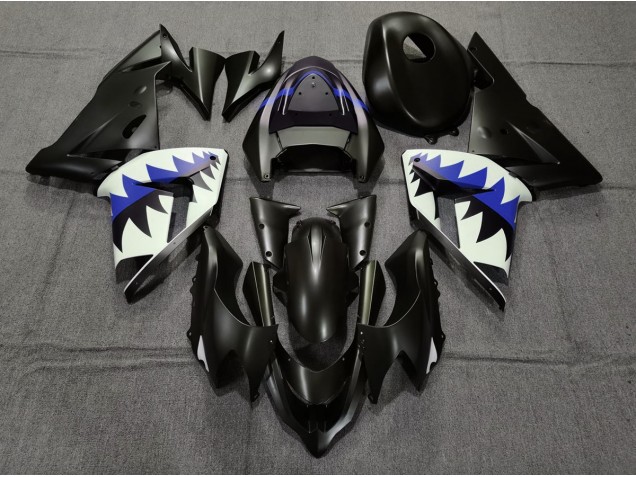 2004-2005 Requin Noir Mat & Bleu Foncé ZX10R Carénage Moto 2004-2005 Requin Noir Mat & Bleu Foncé ZX10R Carénage Moto
