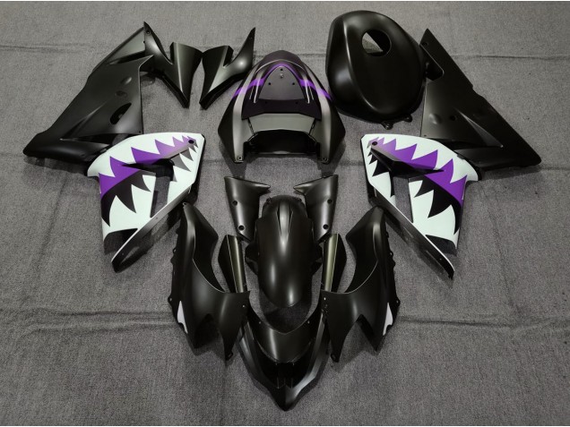 2004-2005 Requin Noir Mat & Violet ZX10R Carénage Moto 2004-2005 Requin Noir Mat & Violet ZX10R Carénage Moto